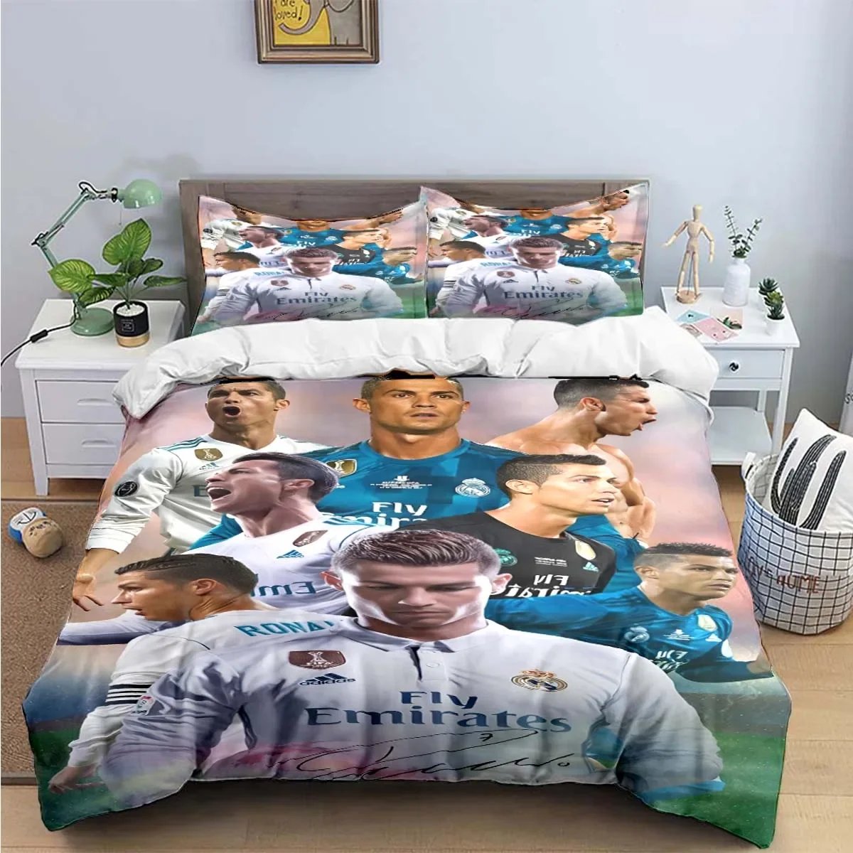 Fashion Football R-Ronaldo Digital Printing Bedding Set Duvet Cover Comforter Bed  Youth Kids Girl Boys Birthday Gift
