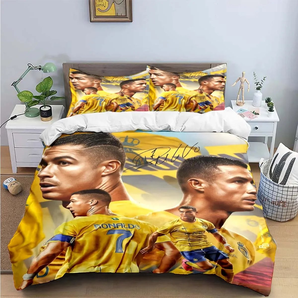Fashion Football R-Ronaldo Digital Printing Bedding Set Duvet Cover Comforter Bed  Youth Kids Girl Boys Birthday Gift