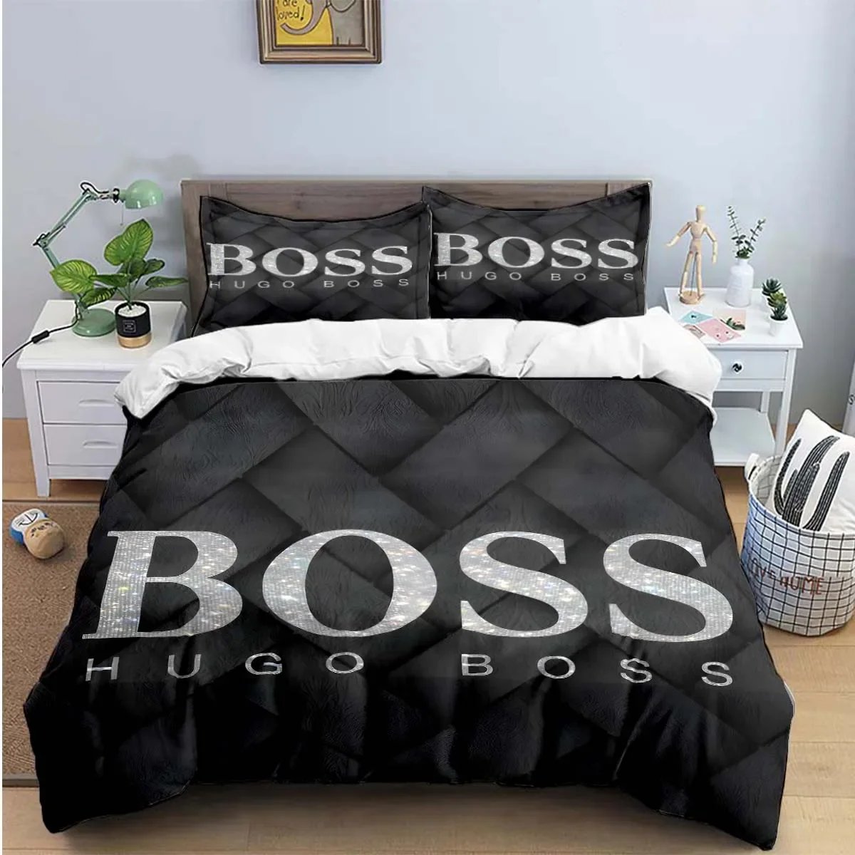 Fashion Exquisite Logo Digital Printing Bedding Set Duvet Cover Comforter Bed  Youth Kids Girl Boys Birthday Gift