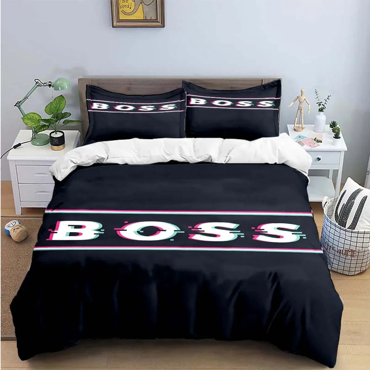 Fashion Exquisite Logo Digital Printing Bedding Set Duvet Cover Comforter Bed  Youth Kids Girl Boys Birthday Gift