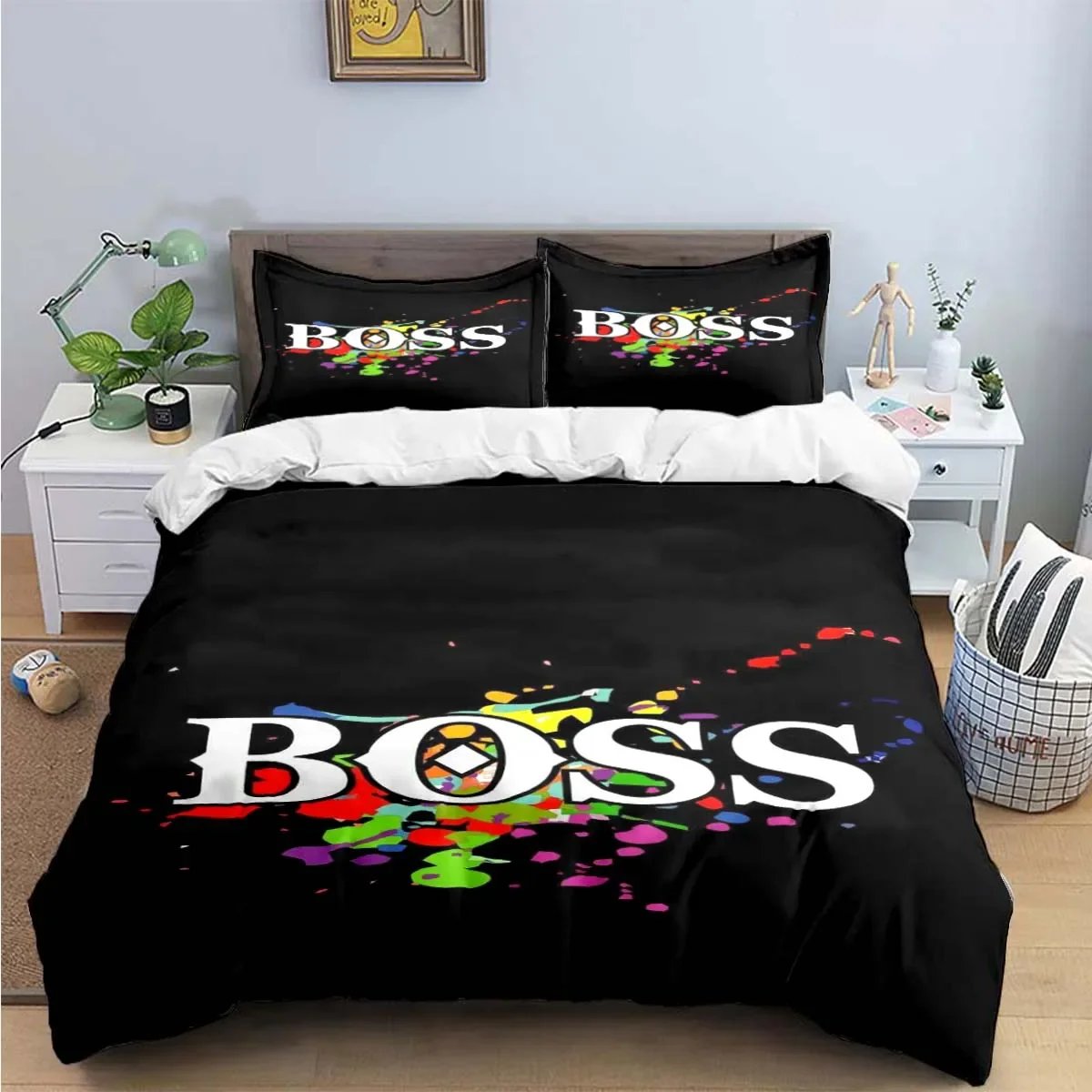 Fashion Exquisite Logo Digital Printing Bedding Set Duvet Cover Comforter Bed  Youth Kids Girl Boys Birthday Gift