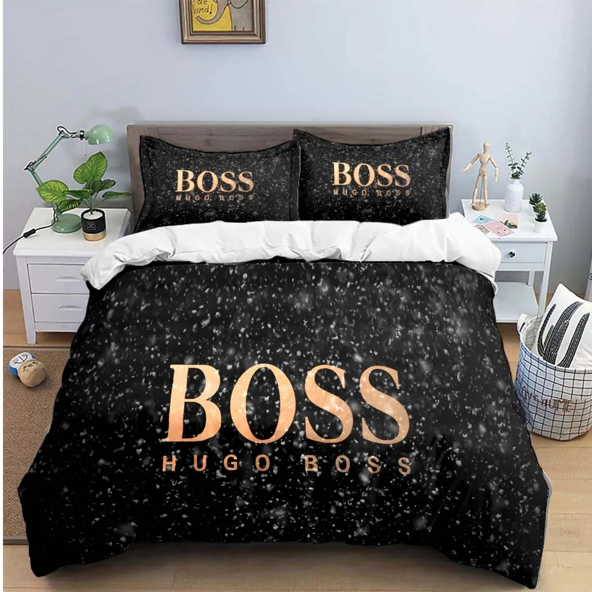 Fashion Exquisite Logo Digital Printing Bedding Set Duvet Cover Comforter Bed  Youth Kids Girl Boys Birthday Gift