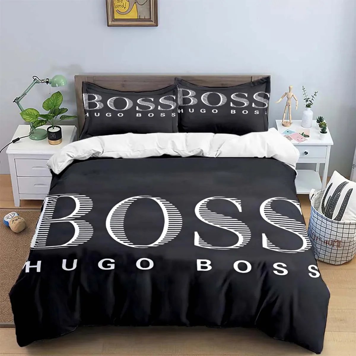 Fashion Exquisite Logo Digital Printing Bedding Set Duvet Cover Comforter Bed  Youth Kids Girl Boys Birthday Gift