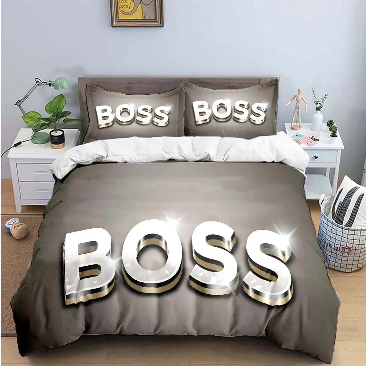 Fashion Exquisite Logo Digital Printing Bedding Set Duvet Cover Comforter Bed  Youth Kids Girl Boys Birthday Gift