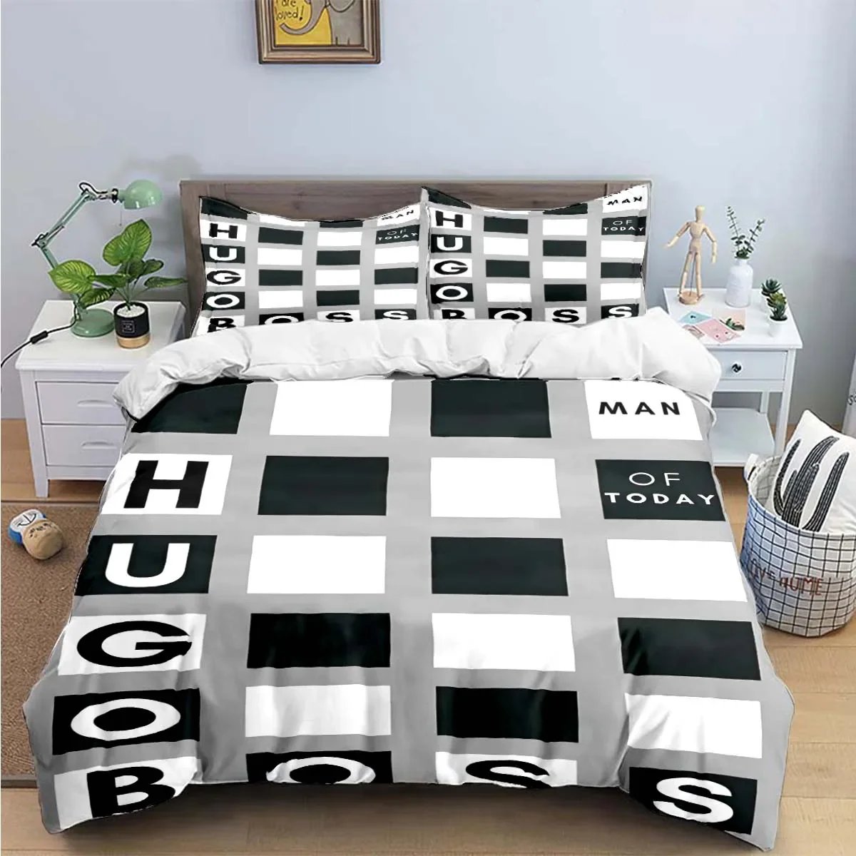 Fashion Exquisite Logo Digital Printing Bedding Set Duvet Cover Comforter Bed  Youth Kids Girl Boys Birthday Gift