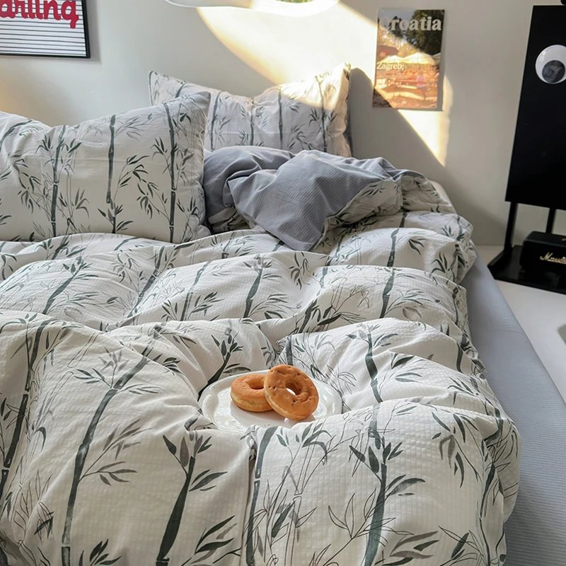 Flowers Print Bedding Comforter Set with Pillowcase bed sheet Single Full Size Bed Linen Duvet Cover Set Queen/King Double bed