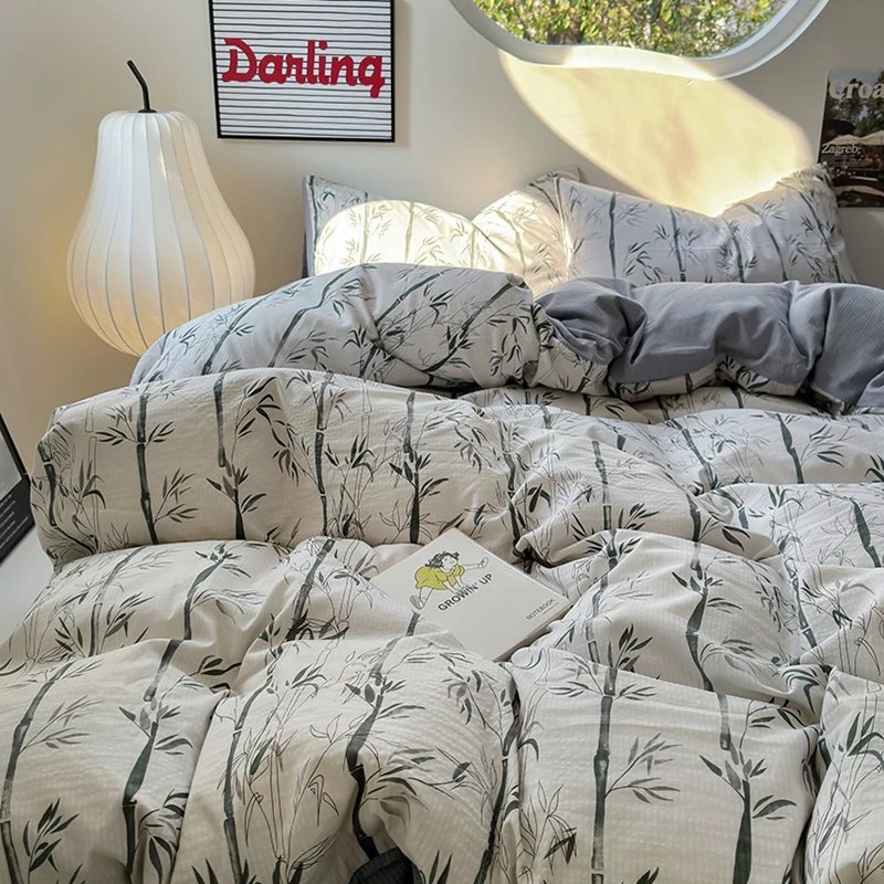 Flowers Print Bedding Comforter Set with Pillowcase bed sheet Single Full Size Bed Linen Duvet Cover Set Queen/King Double bed