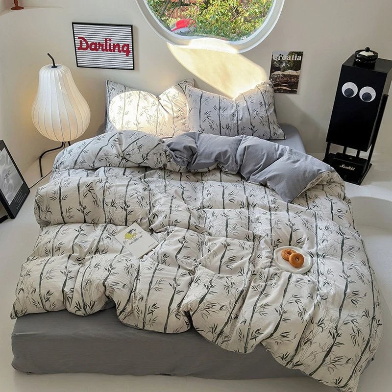 Flowers Print Bedding Comforter Set with Pillowcase bed sheet Single Full Size Bed Linen Duvet Cover Set Queen/King Double bed