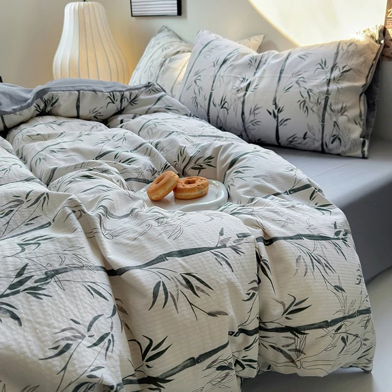 Flowers Print Bedding Comforter Set with Pillowcase bed sheet Single Full Size Bed Linen Duvet Cover Set Queen/King Double bed