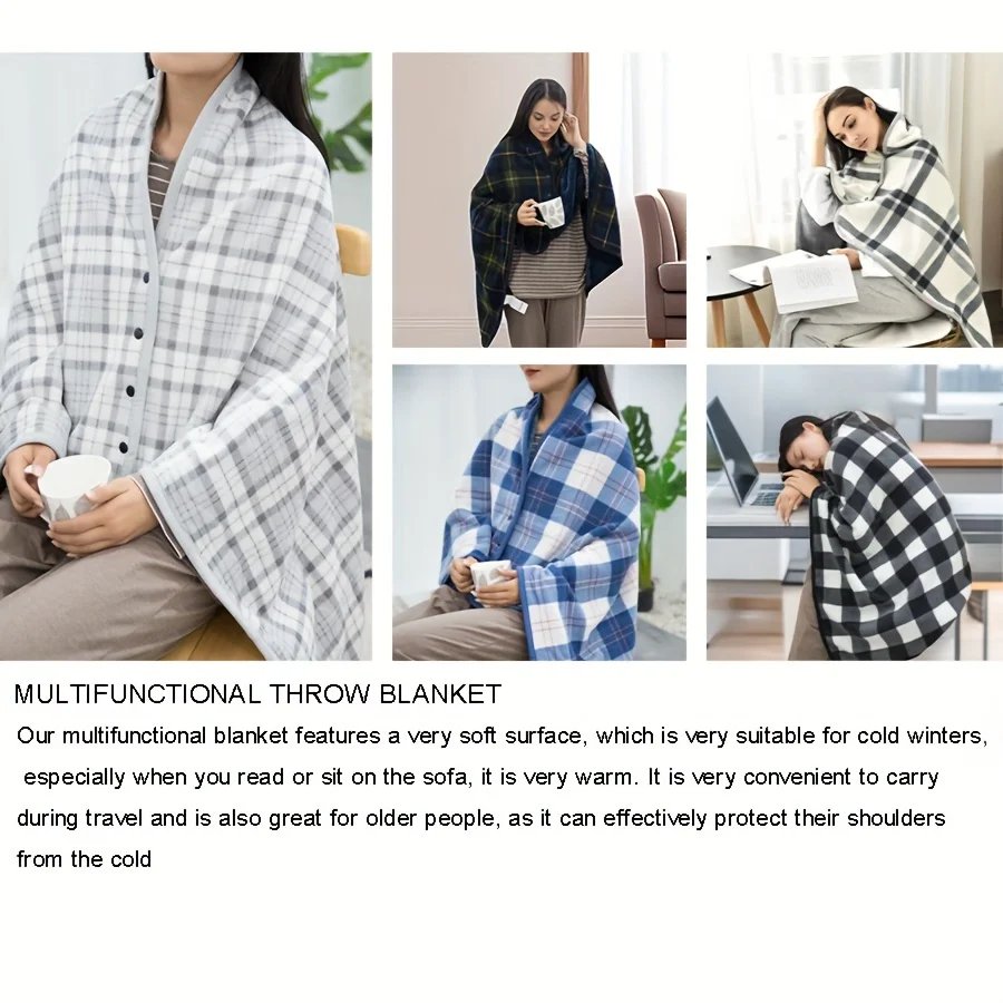 1pc Wearable Blankets Shawl Blanket Flannel Lazy Casual Office Blanket 1pc Wearable Blankets Shawl Blanket Flannel Lazy Casual Office Blanket