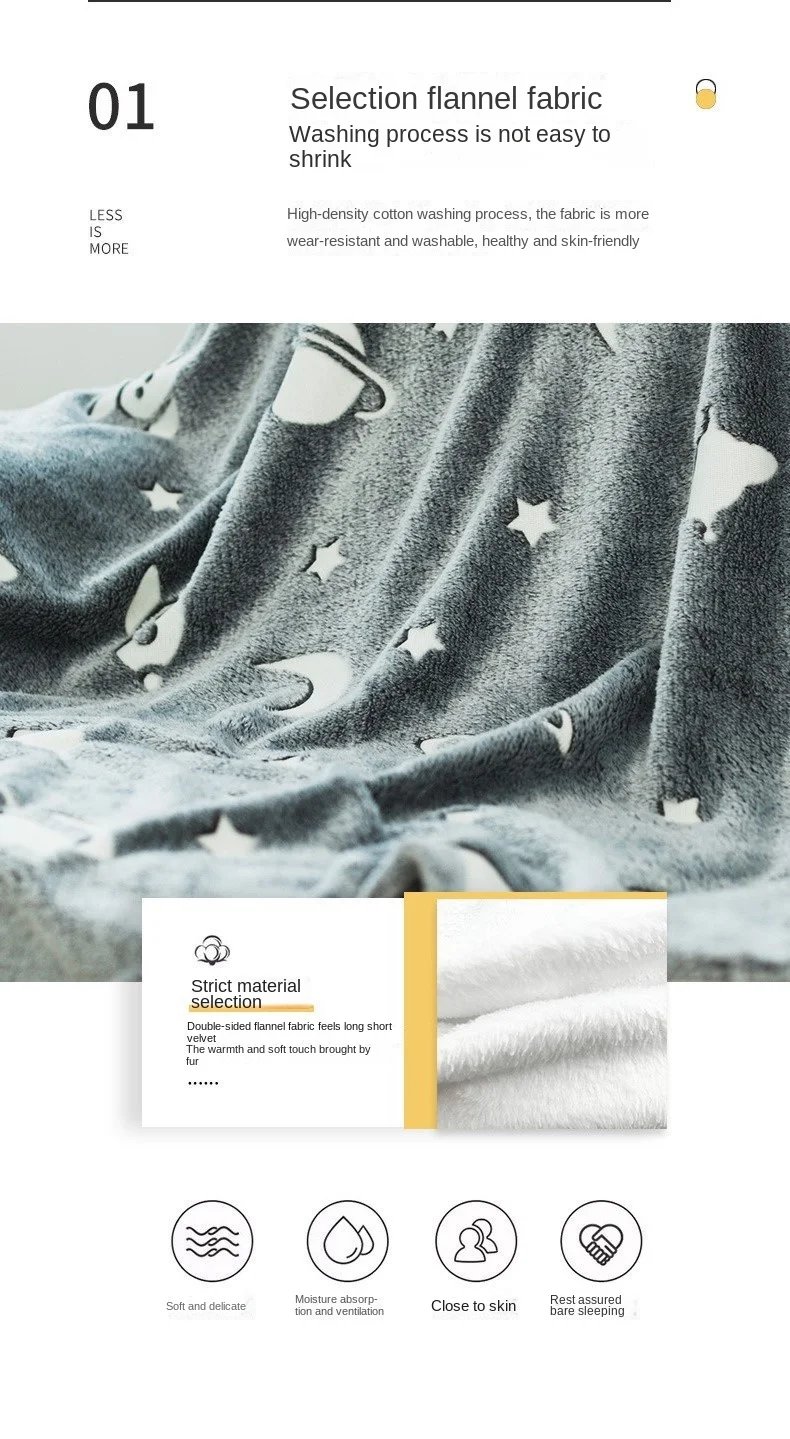 New spacecra Glow in The Dark Blanket Unicorn Gift for Kid Birthday Bedroom Decor Unicorns Toys Soft Cozy Luminous Throw Blanket