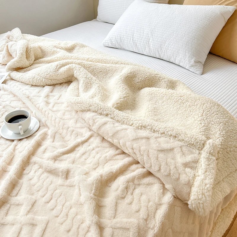 Soft Throw Blanket Multi Color Coral Velvet Blanket Cozy Warm Plush Blanket For Sofa Bedroom Living Room Camp