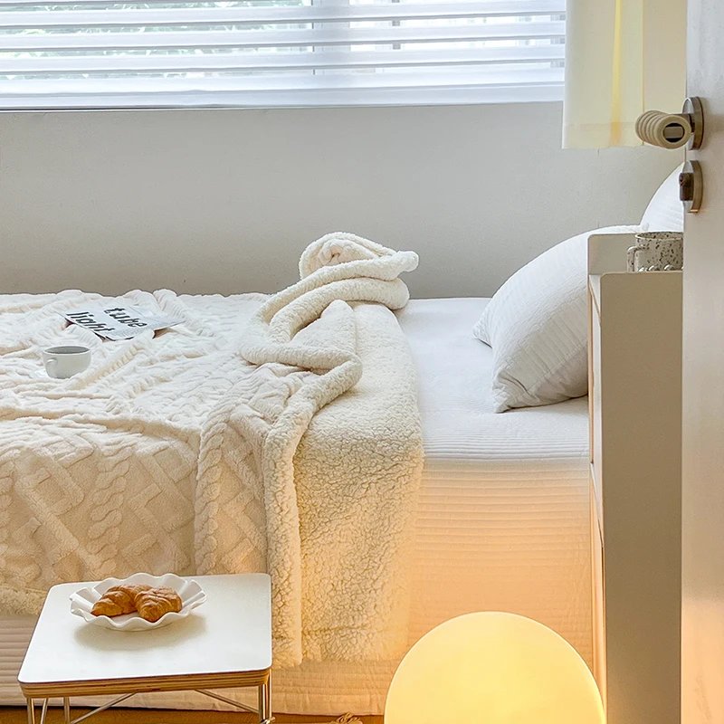 Soft Throw Blanket Multi Color Coral Velvet Blanket Cozy Warm Plush Blanket For Sofa Bedroom Living Room Camp