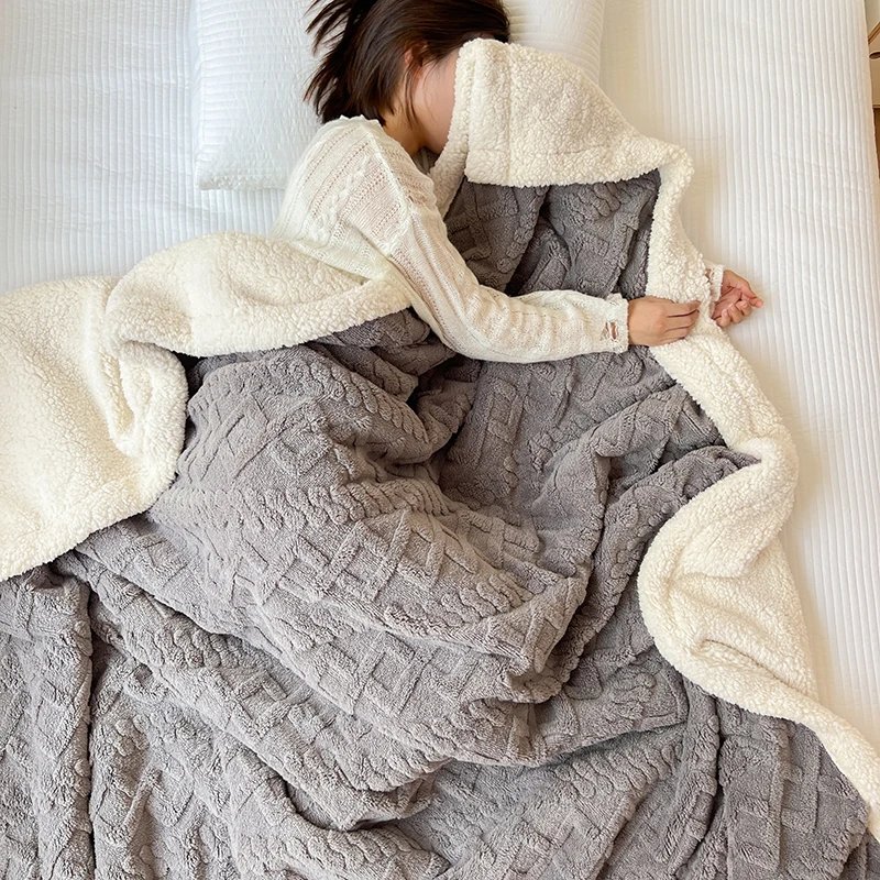 Soft Throw Blanket Multi Color Coral Velvet Blanket Cozy Warm Plush Blanket For Sofa Bedroom Living Room Camp