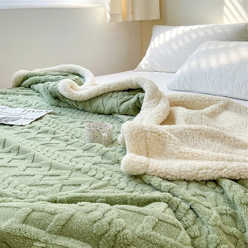 Soft Throw Blanket Multi Color Coral Velvet Blanket Cozy Warm Plush Blanket For Sofa Bedroom Living Room Camp