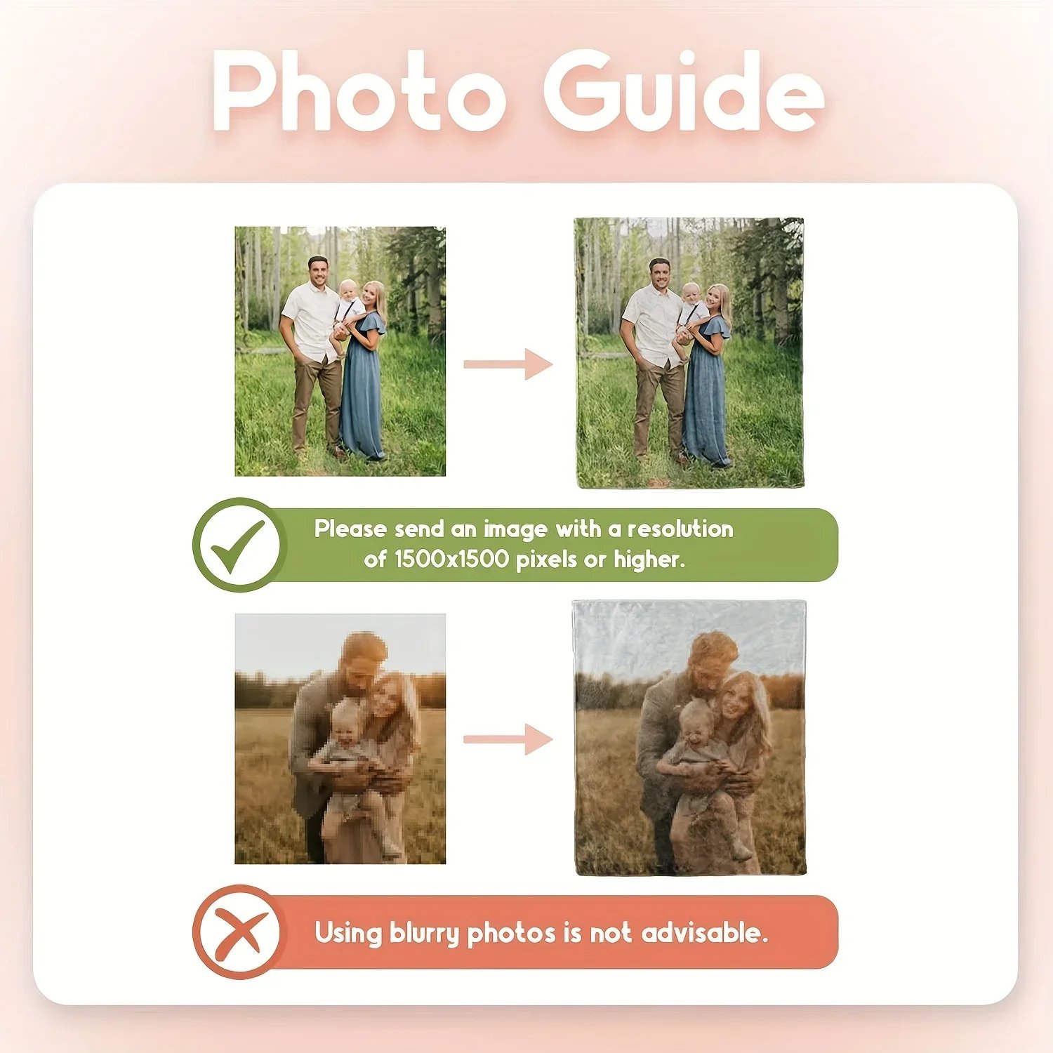 Personalized Your Photo Blanket Customized DIY Print on Demand Dropshipping Warm Throw Blankets for Bed Sofa Christmas Gift