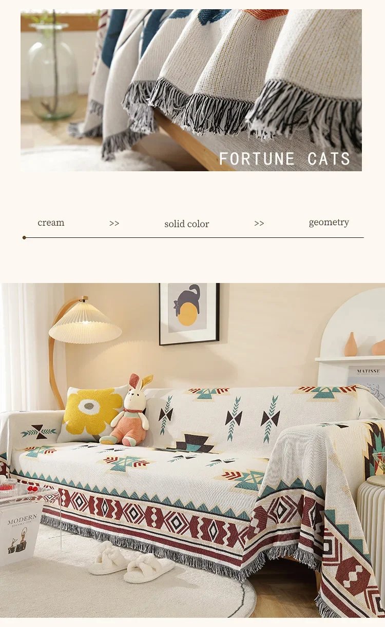 Cartoon Sofa Cover Double Use Beds Blanekets Throw Blanket Picnic Mat With Tassel Sofa Bed Universal Decorative