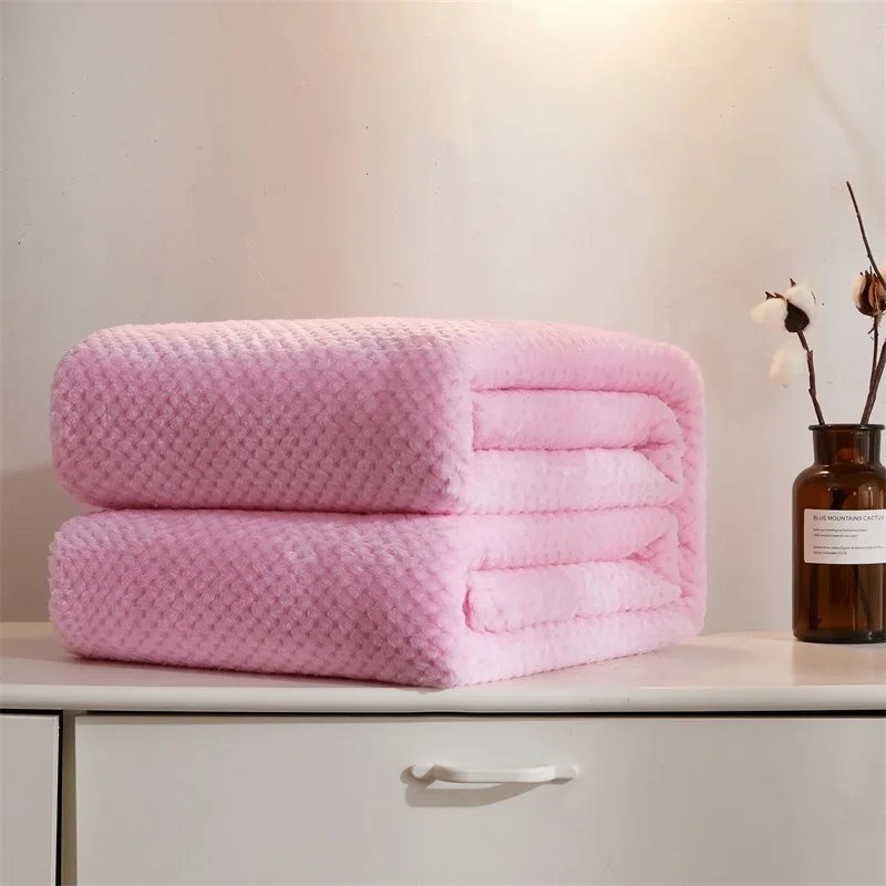 Thicken Solid Throw Blanket Fluffy Plaid Sofa Blankets King Size Coral Fleece Bedspread For Kids Pet Home Travel Textile