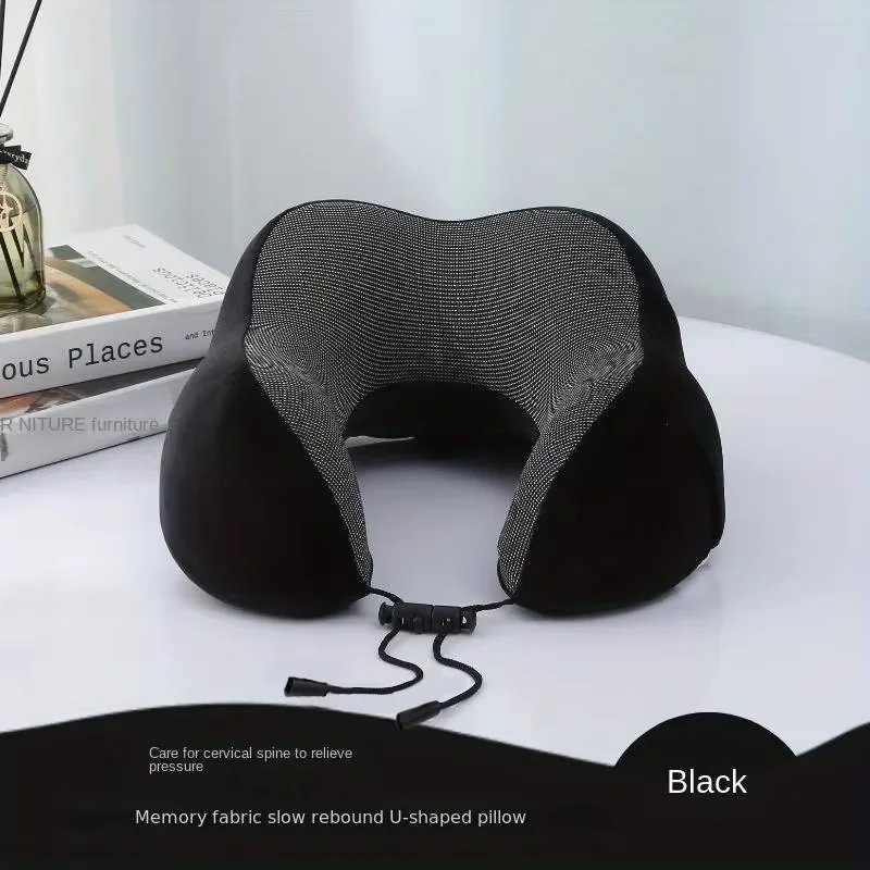 1pc U Travel Memory Cotton Pillow NeckMotor Cars And Aeroplanes NapMagnetic Fabric Ushaped
