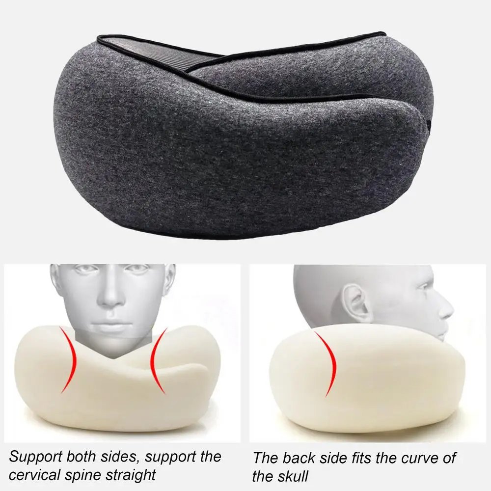 Memory Foam Neck Pillow Cervical Vertebra Travel Portable Noon Break Aircraft U Type Of Pillow Sleep Camping Pillow Carry Bag