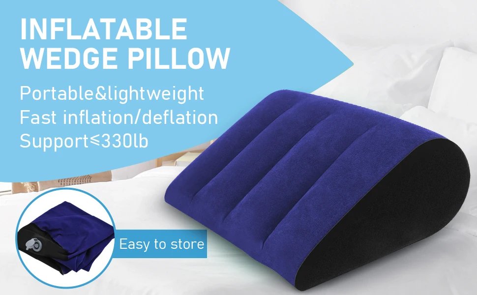 Inflatable Wedge Pillow For Travel Lightweight Lumbar Leg Support Pillow Yoga Posture Cushion Body Positioners Camping Pillow
