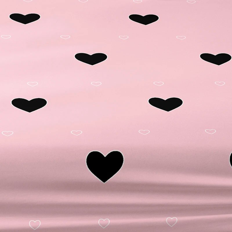 1 Simple modern Heart-Shaped geometry printed matte Fitted Sheet, bedroom printed bed cover, bedding (excluding pillowcases)