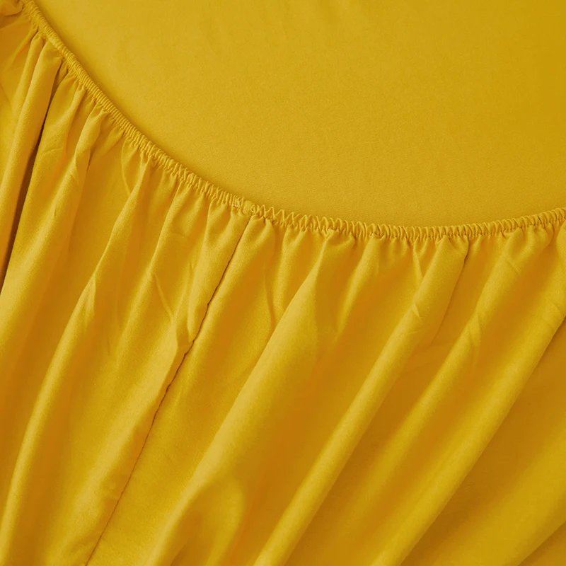 Cotton Fitted Sheet Soild Color with Elastic Band Non Slip Adjustable Mattress Cover for Double King Queen Bed 160x200 200x200cm