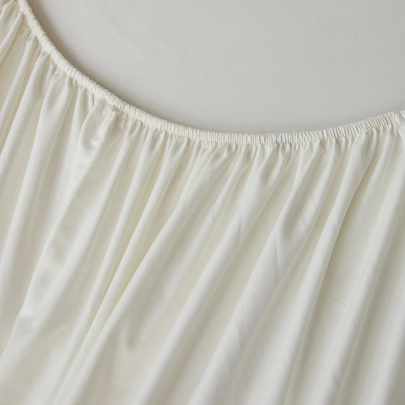 Cotton Fitted Sheet Soild Color with Elastic Band Non Slip Adjustable Mattress Cover for Double King Queen Bed 160x200 200x200cm