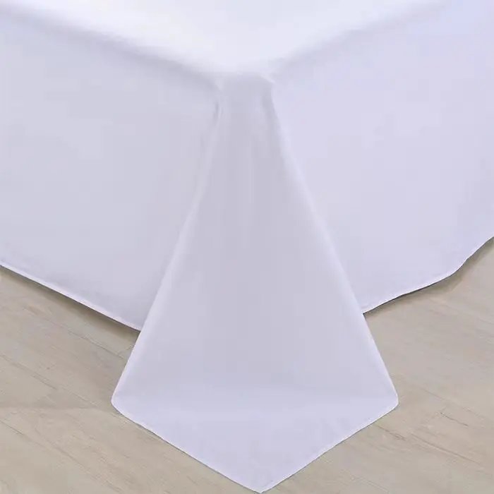 One-piece bed sheets (pillowcases not included) washed cotton pure white hotel bed sheets B&B single and double home use
