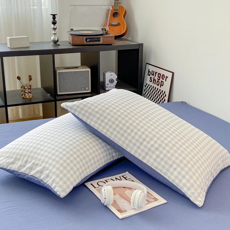 2pcs Soft Pillowcases Rectangle Pillow Cover Plaid Style Pillowslip 48x74cm Cushion Covers funda almohada Home Bed Pillow Case 2pcs Soft Pillowcases Rectangle Pillow Cover Plaid Style Pillowslip 48x74cm Cushion Covers funda almohada Home Bed Pillow Case