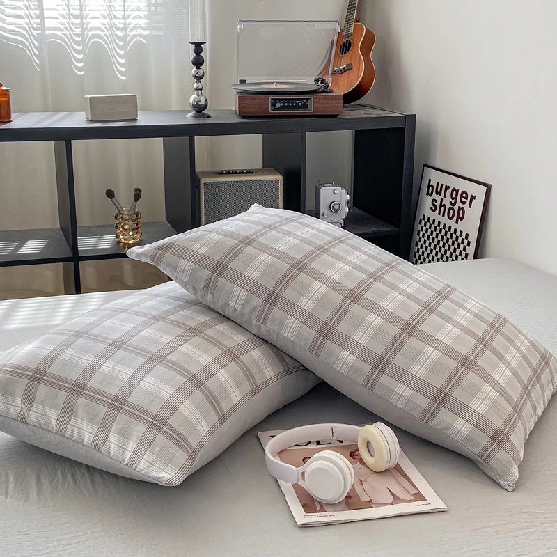 2pcs Soft Pillowcases Rectangle Pillow Cover Plaid Style Pillowslip 48x74cm Cushion Covers funda almohada Home Bed Pillow Case 2pcs Soft Pillowcases Rectangle Pillow Cover Plaid Style Pillowslip 48x74cm Cushion Covers funda almohada Home Bed Pillow Case
