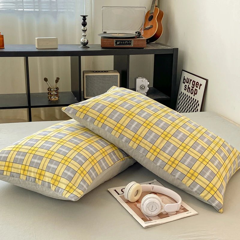 2pcs Soft Pillowcases Rectangle Pillow Cover Plaid Style Pillowslip 48x74cm Cushion Covers funda almohada Home Bed Pillow Case 2pcs Soft Pillowcases Rectangle Pillow Cover Plaid Style Pillowslip 48x74cm Cushion Covers funda almohada Home Bed Pillow Case