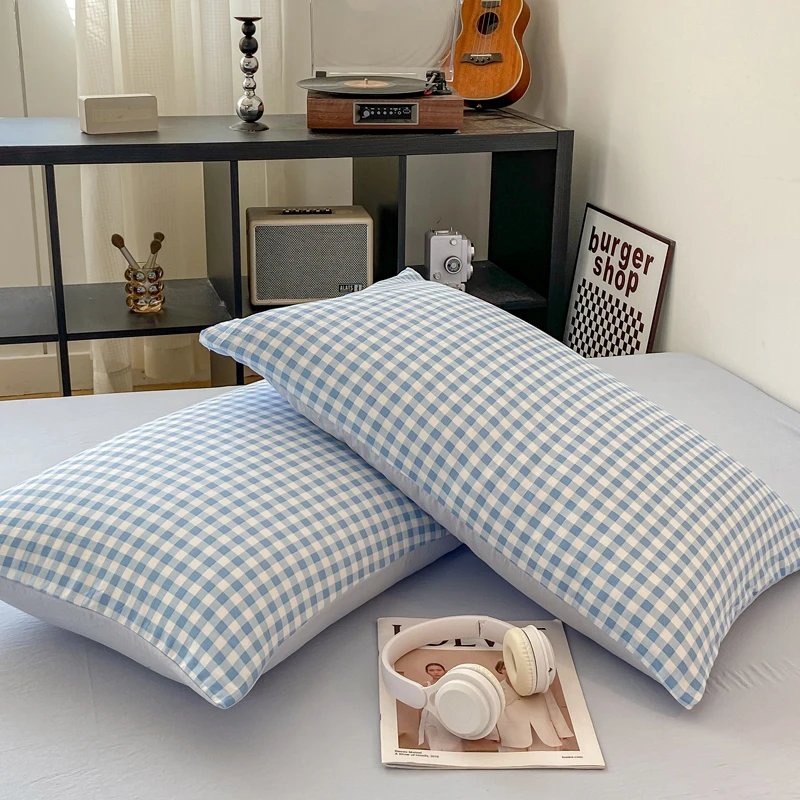 2pcs Soft Pillowcases Rectangle Pillow Cover Plaid Style Pillowslip 48x74cm Cushion Covers funda almohada Home Bed Pillow Case 2pcs Soft Pillowcases Rectangle Pillow Cover Plaid Style Pillowslip 48x74cm Cushion Covers funda almohada Home Bed Pillow Case