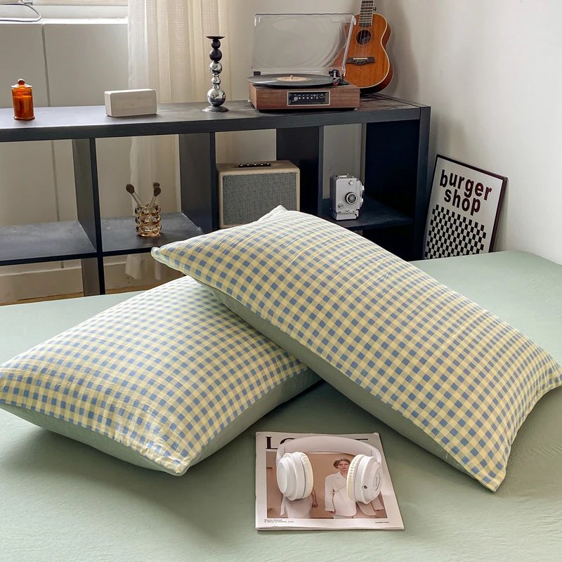 2pcs Soft Pillowcases Rectangle Pillow Cover Plaid Style Pillowslip 48x74cm Cushion Covers funda almohada Home Bed Pillow Case 2pcs Soft Pillowcases Rectangle Pillow Cover Plaid Style Pillowslip 48x74cm Cushion Covers funda almohada Home Bed Pillow Case