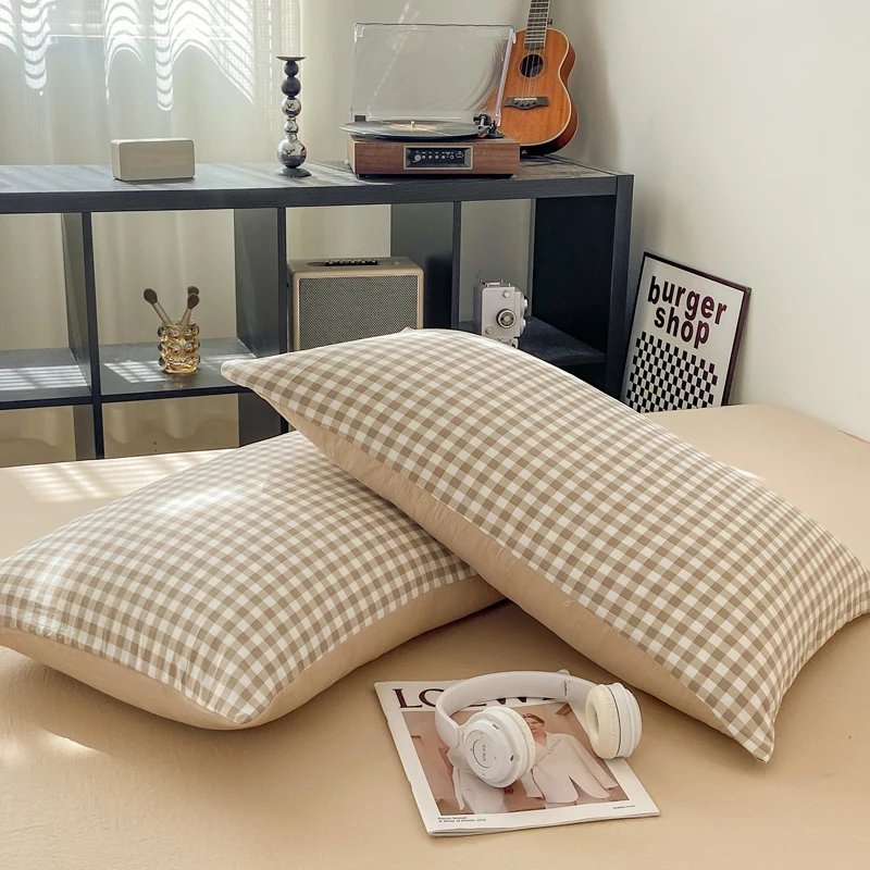 2pcs Soft Pillowcases Rectangle Pillow Cover Plaid Style Pillowslip 48x74cm Cushion Covers funda almohada Home Bed Pillow Case 2pcs Soft Pillowcases Rectangle Pillow Cover Plaid Style Pillowslip 48x74cm Cushion Covers funda almohada Home Bed Pillow Case