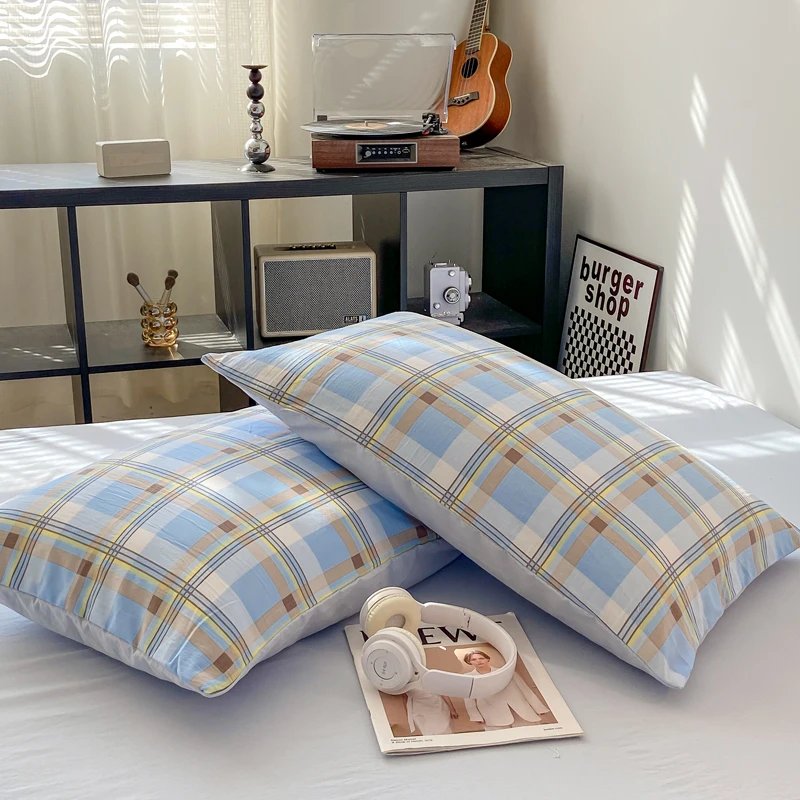 2pcs Soft Pillowcases Rectangle Pillow Cover Plaid Style Pillowslip 48x74cm Cushion Covers funda almohada Home Bed Pillow Case 2pcs Soft Pillowcases Rectangle Pillow Cover Plaid Style Pillowslip 48x74cm Cushion Covers funda almohada Home Bed Pillow Case