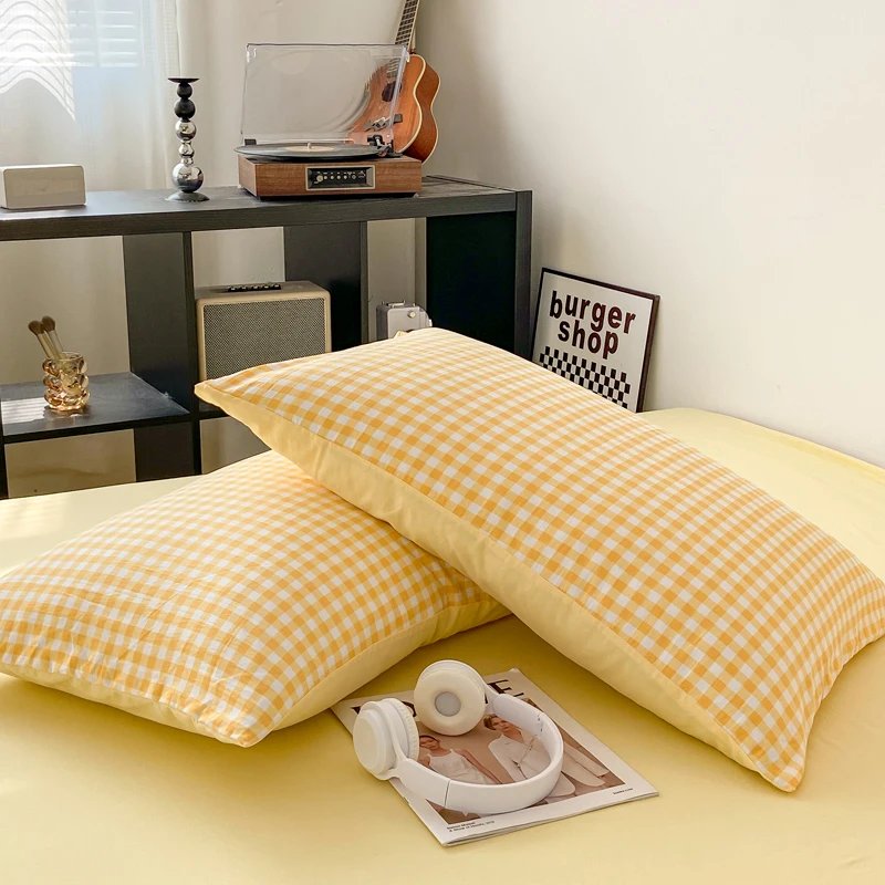 2pcs Soft Pillowcases Rectangle Pillow Cover Plaid Style Pillowslip 48x74cm Cushion Covers funda almohada Home Bed Pillow Case 2pcs Soft Pillowcases Rectangle Pillow Cover Plaid Style Pillowslip 48x74cm Cushion Covers funda almohada Home Bed Pillow Case