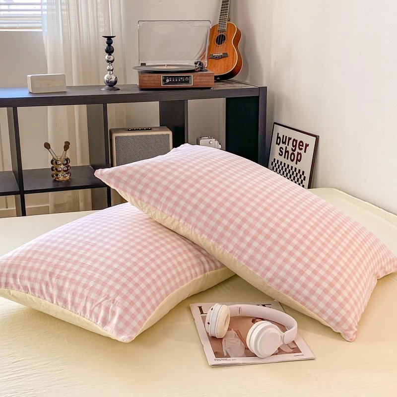 2pcs Soft Pillowcases Rectangle Pillow Cover Plaid Style Pillowslip 48x74cm Cushion Covers funda almohada Home Bed Pillow Case 2pcs Soft Pillowcases Rectangle Pillow Cover Plaid Style Pillowslip 48x74cm Cushion Covers funda almohada Home Bed Pillow Case