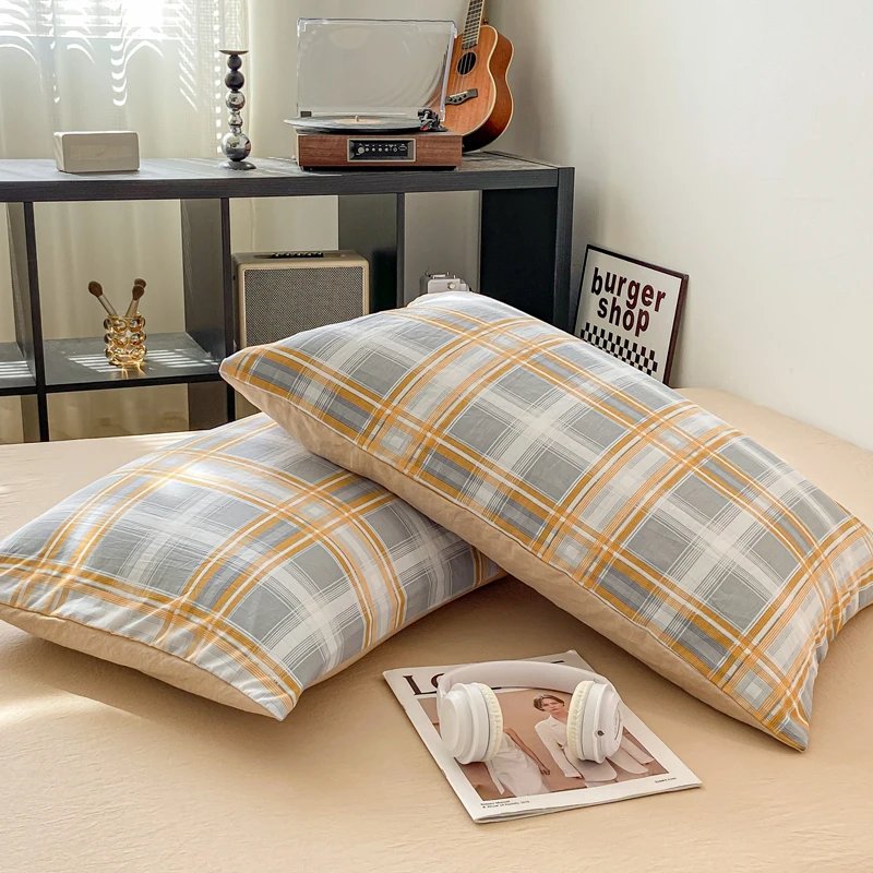 2pcs Soft Pillowcases Rectangle Pillow Cover Plaid Style Pillowslip 48x74cm Cushion Covers funda almohada Home Bed Pillow Case 2pcs Soft Pillowcases Rectangle Pillow Cover Plaid Style Pillowslip 48x74cm Cushion Covers funda almohada Home Bed Pillow Case