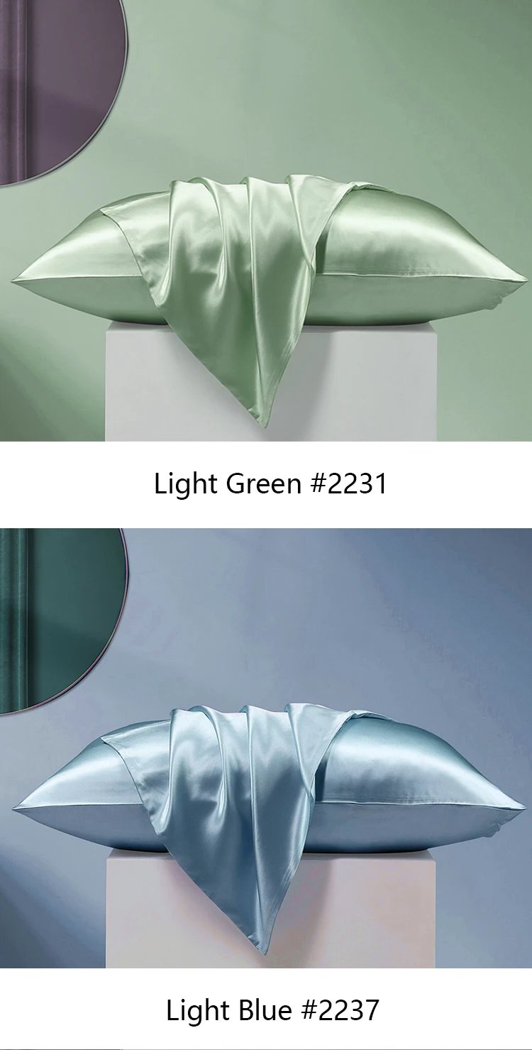 100% Natural Mulberry Silk Pillowcase 19MM With Hidden Zipper Suitable For Hair Real silk pillow case with Oeko-tex