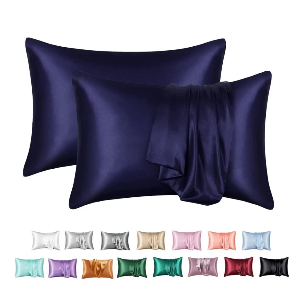 Nordic Silk Pillowcase White Black Grey Blue Bed Decorative Pillow Covers Luxury Comfortable Home Bedding Cases