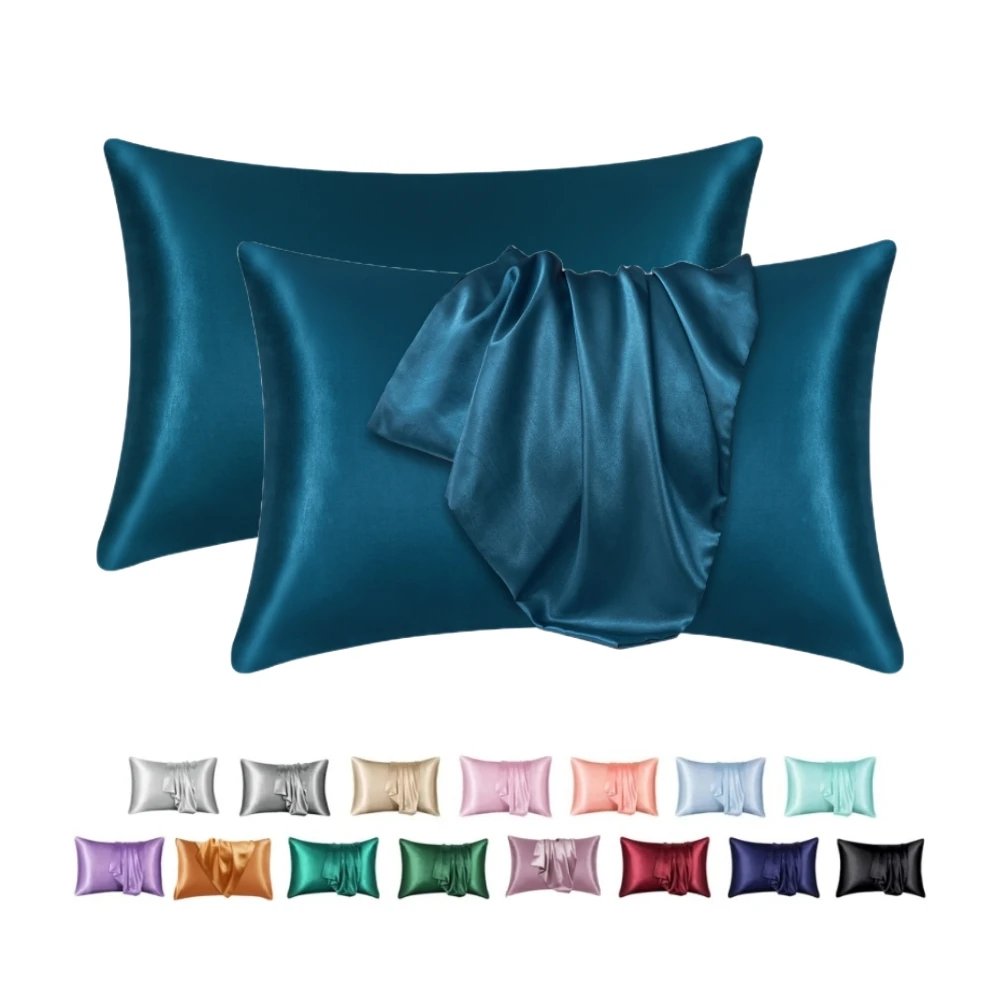 Nordic Silk Pillowcase White Black Grey Blue Bed Decorative Pillow Covers Luxury Comfortable Home Bedding Cases