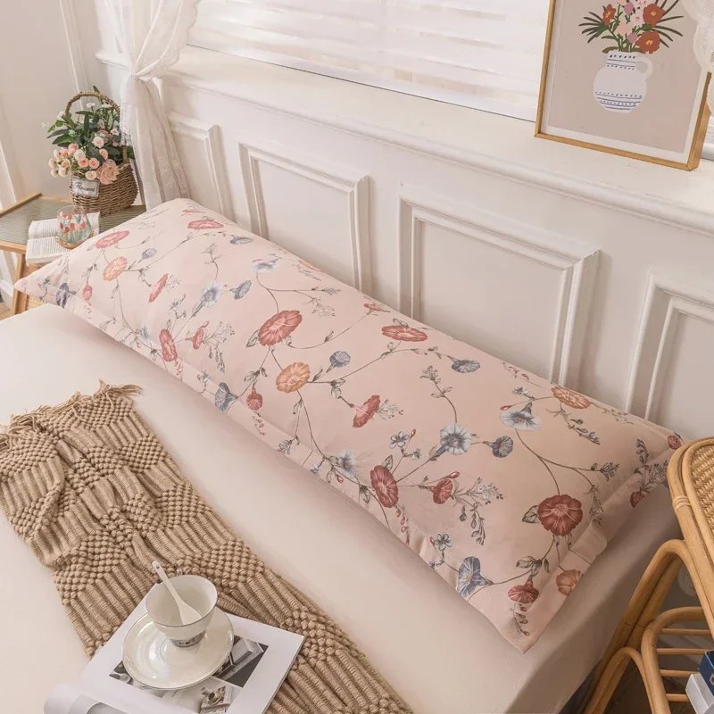 New Skin-friendly Couple Pillowcase Cozy Polyester Long Pillow Case Large Size 120 150 180cm Pillow Cover Hugging Pillow Case