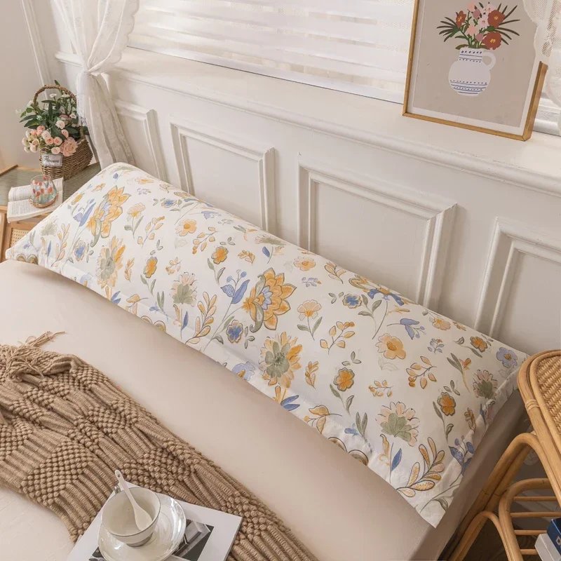 New Skin-friendly Couple Pillowcase Cozy Polyester Long Pillow Case Large Size 120 150 180cm Pillow Cover Hugging Pillow Case