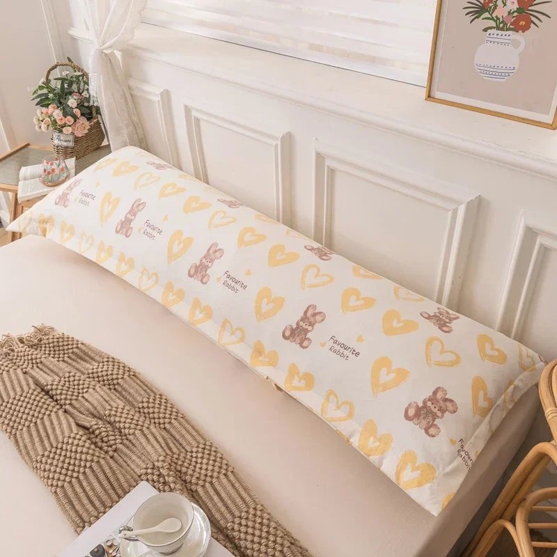 New Skin-friendly Couple Pillowcase Cozy Polyester Long Pillow Case Large Size 120 150 180cm Pillow Cover Hugging Pillow Case