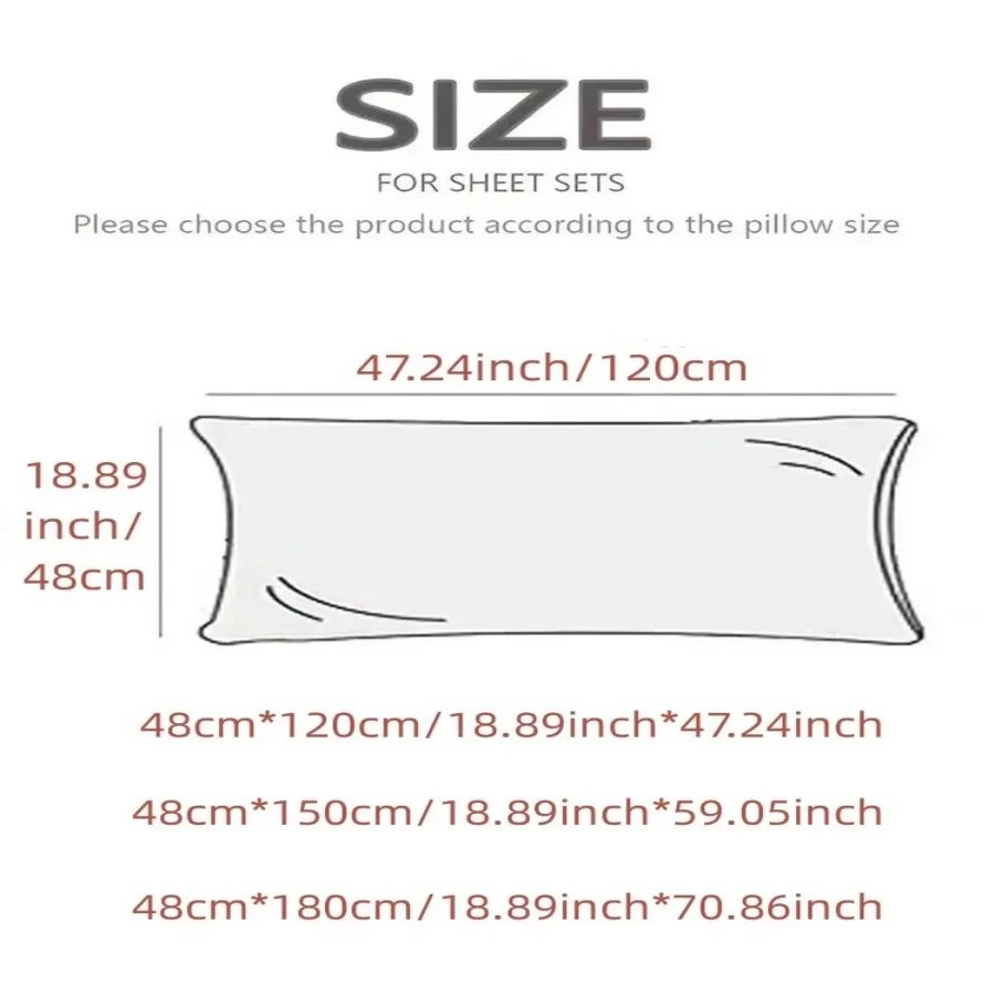 New Skin-friendly Couple Pillowcase Cozy Polyester Long Pillow Case Large Size 120 150 180cm Pillow Cover Hugging Pillow Case