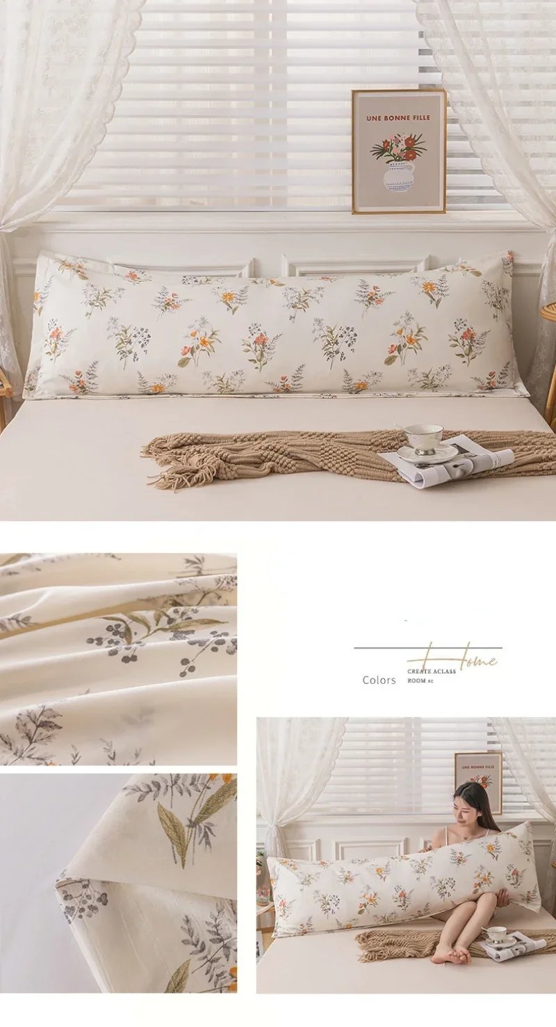 New Skin-friendly Couple Pillowcase Cozy Polyester Long Pillow Case Large Size 120 150 180cm Pillow Cover Hugging Pillow Case