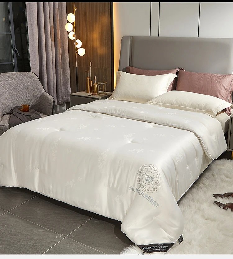 100% Mulberry silk with warm  thickened quilt core 5kg winter comforter cotton cover spring autumn home quilt luxury blanket