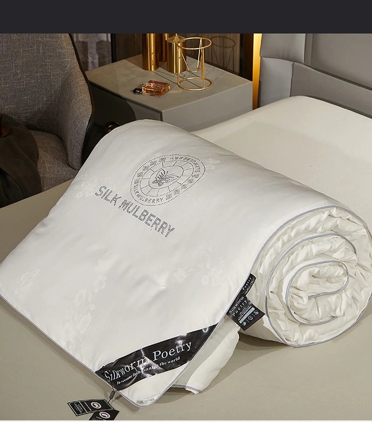 100% Mulberry silk with warm  thickened quilt core 5kg winter comforter cotton cover spring autumn home quilt luxury blanket
