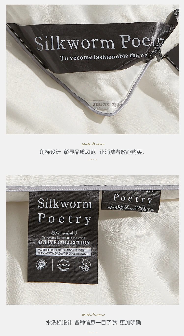 100% Mulberry silk with warm  thickened quilt core 5kg winter comforter cotton cover spring autumn home quilt luxury blanket